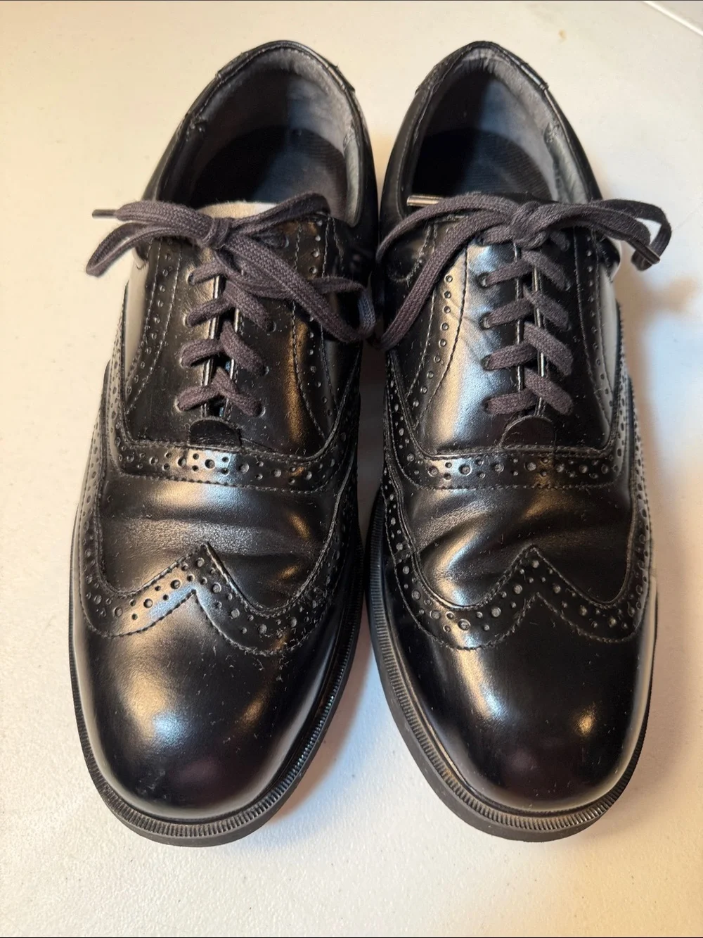 Stafford Black Men's Wingtip Derby Dress Shoes